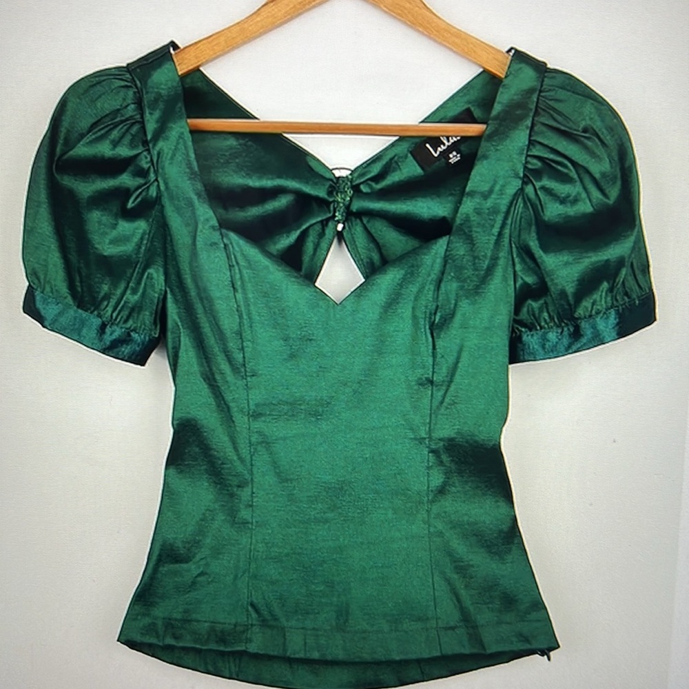 Puff Sleeve Top - Emerald  Green